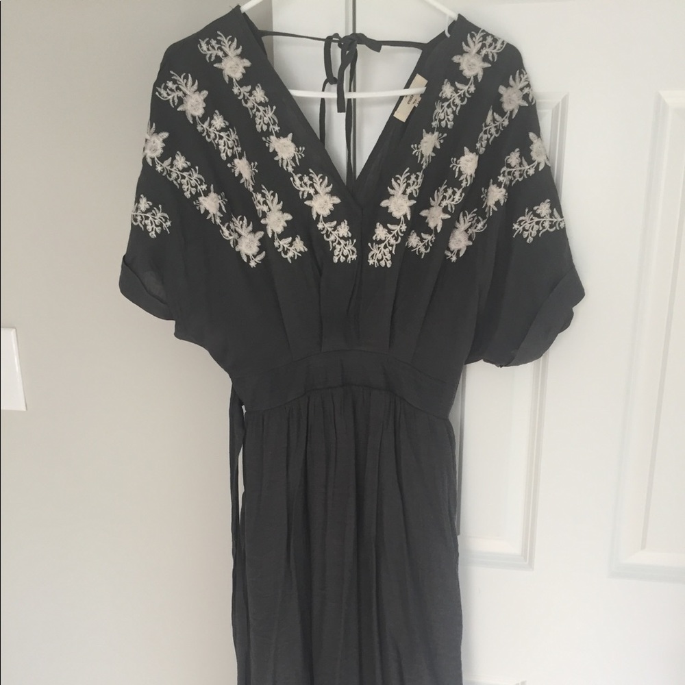 New gray and cream boutique boho dress